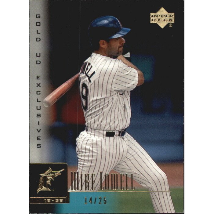 2001 Upper Deck Exclusives Gold #212 Mike Lowell. rookie card picture