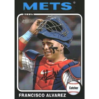2024 Topps Heritage Chrome Black Refractors #411 Francisco Alvarez HN