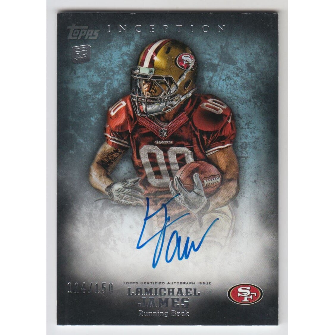 2012 Topps Inception Blue #118 LaMichael James AU. rookie card picture