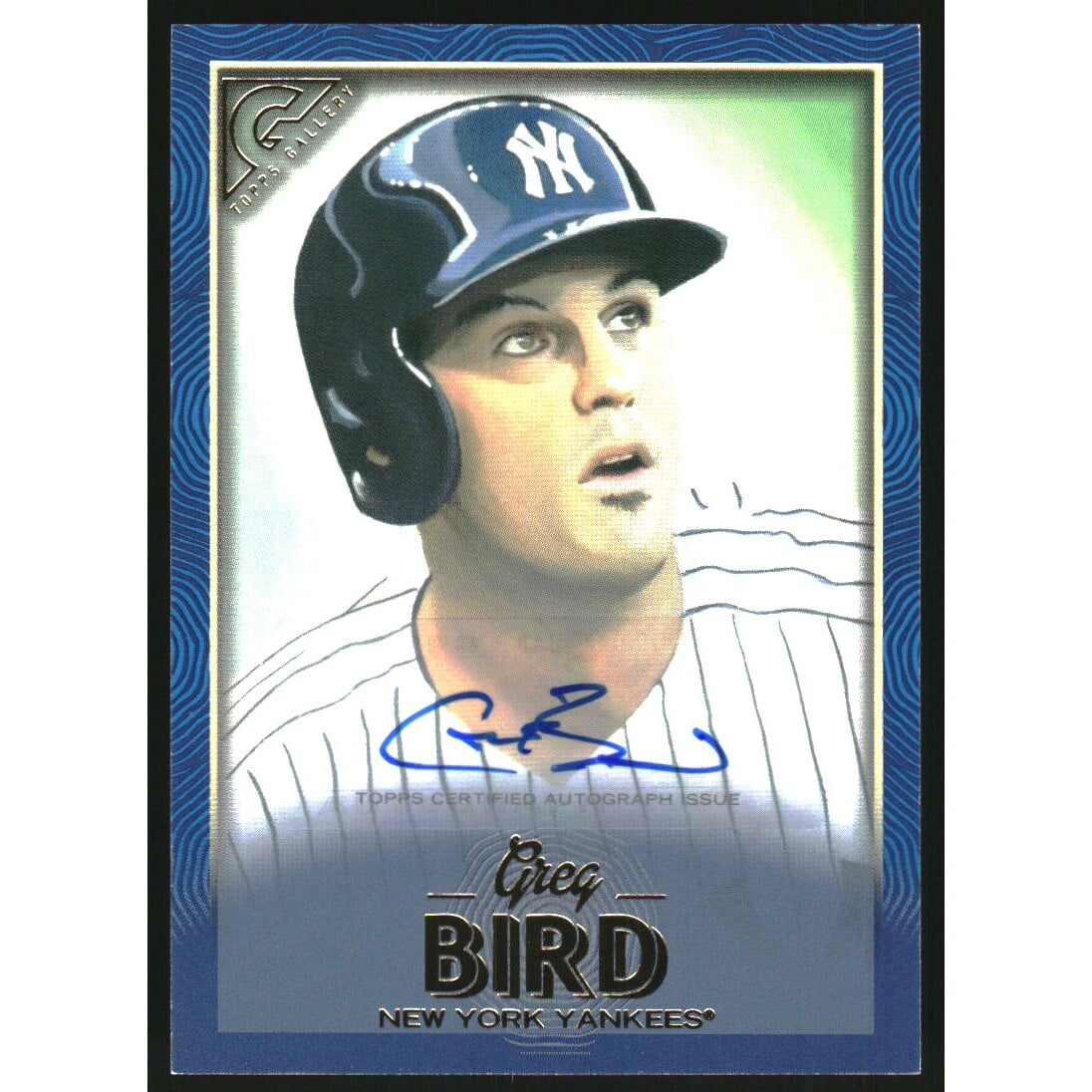 2018 Topps Gallery Autographs Blue #28 Greg Bird. rookie card picture