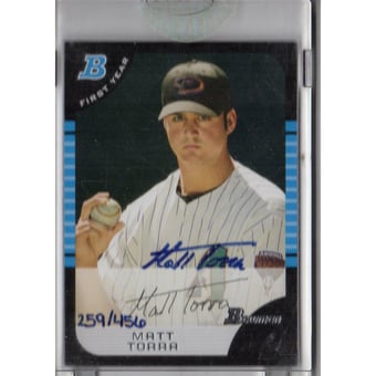 2006 Bowman Originals Buyback Autographs #601 Matt Torra 06 BDP/456 D