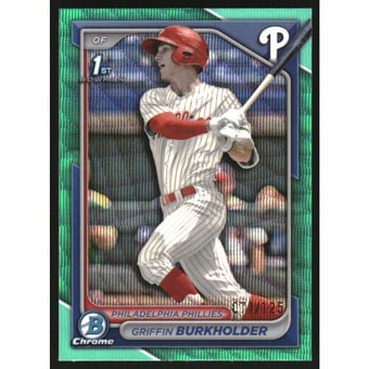 2024 Bowman Chrome Draft Aqua Wave Refractors #BDC60 Griffin Burkholder