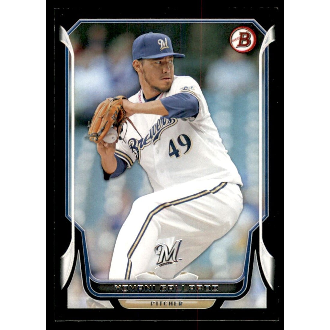 2014 Bowman Black #64 Yovani Gallardo. rookie card picture