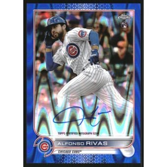 2022 Topps Chrome Rookie Autographs Blue RayWave Refractors #RAAR Alfonso Rivas
