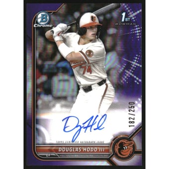 2022 Bowman Chrome Draft Autographs Purple Refractors #CDADH Douglas Hodo III