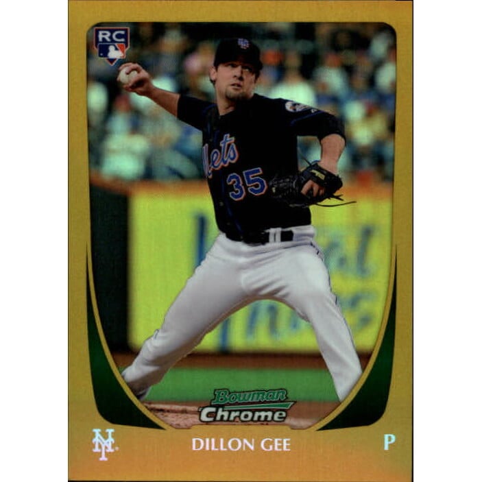 2011 Bowman Chrome Gold Refractors #192 Dillon Gee. rookie card picture