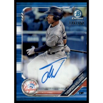 2019 Bowman Chrome Prospect Autographs Blue Refractors #CPADTW Dom Thompson-Williams