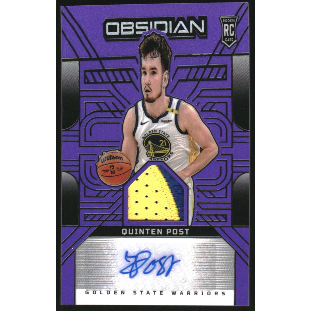 2024-25 Panini Obsidian Rookie Jersey Ink Electric Etch Purple Flood #30 Quinten Post