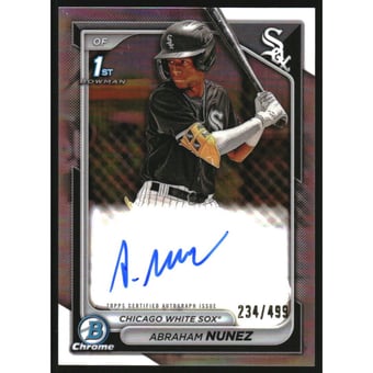 2024 Bowman Chrome Prospect Autographs Refractors #CPAANZ Abraham Nunez