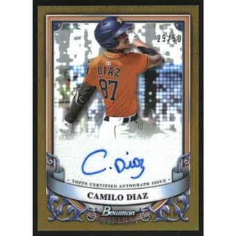 2024 Bowman Sterling Prospect Autographs Gold Refractors #PACD Camilo Diaz
