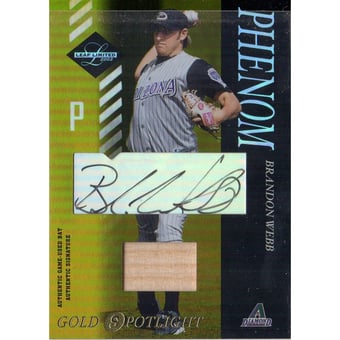 2003 Leaf Limited Gold Spotlight #176 Brandon Webb A PH AU Bat
