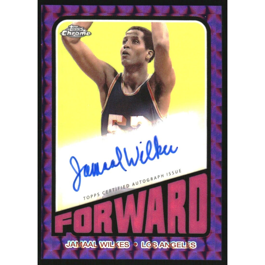 2023-24 Topps Chrome '72 Topps Autographs Purple Geometric Refractors #TAJAW Jamaal Wilkes. rookie card picture