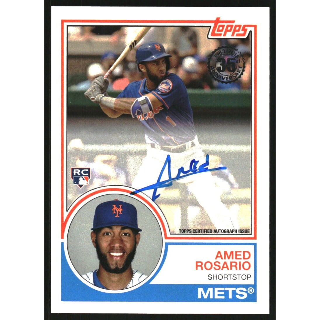 2018 Topps '83 Topps Autographs #83AARO Amed Rosario EXCH. rookie card picture
