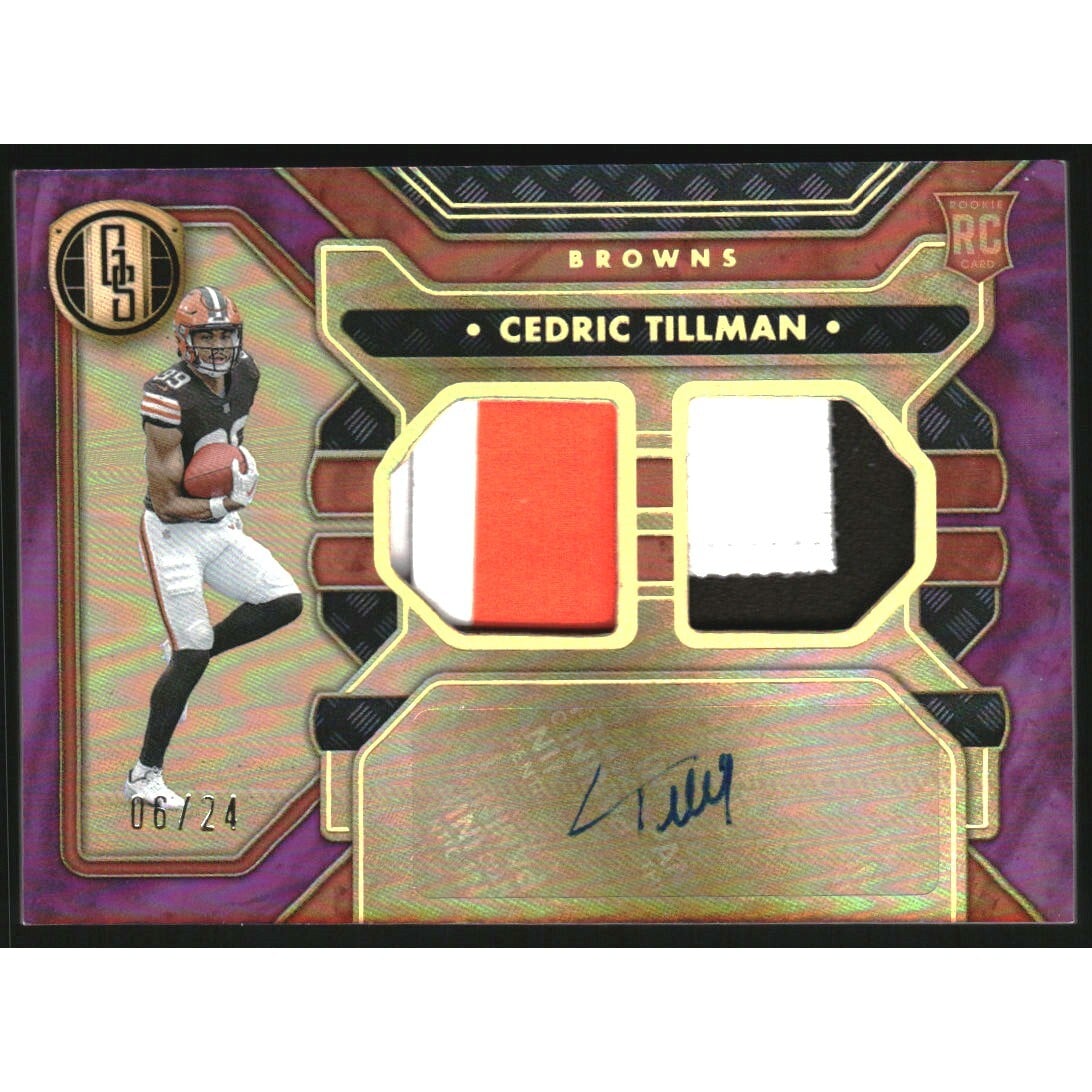 2023 Panini Gold Standard Rose Gold #245 Cedric Tillman JSY AU. rookie card picture