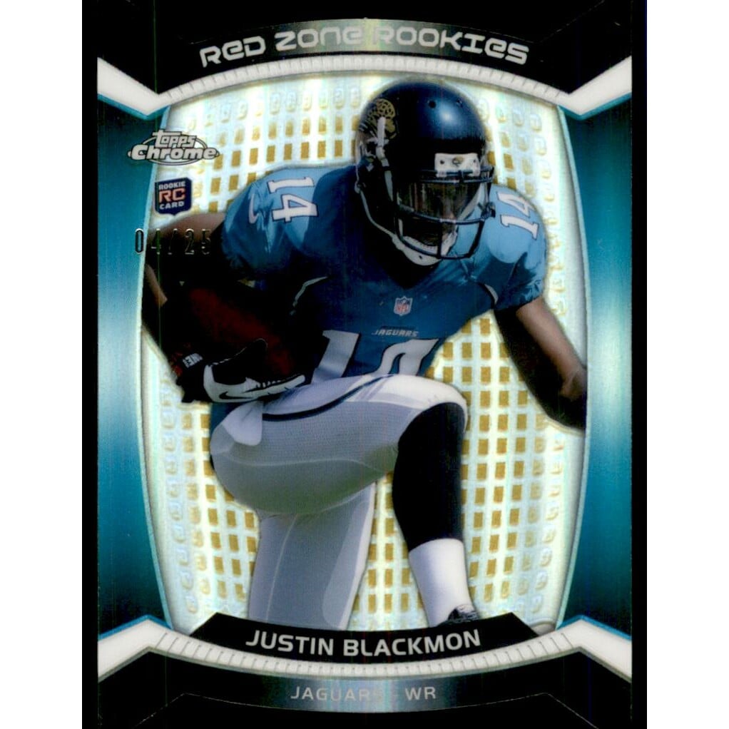 2012 Topps Chrome Red Zone Rookies Gold Refractors #RZDC30 Justin Blackmon. rookie card picture