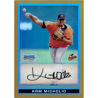 2009 Bowman Chrome Prospects Gold Refractors #BCP129 Kam Mickolio