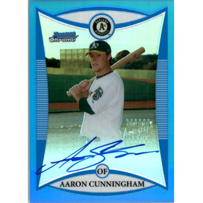 2008 Bowman Chrome Prospects Blue Refractors #BCP275 Aaron Cunningham AU. rookie card picture