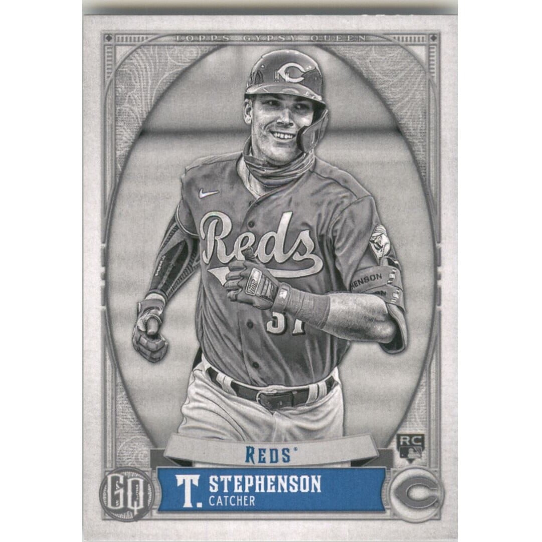 2021 Topps Gypsy Queen Black and White #296 Tyler Stephenson. rookie card picture