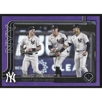 2025 Topps Purple Rainbow Foil #184 Bronx Bombers II/Aaron Judge/Juan Soto/Alex Verdugo