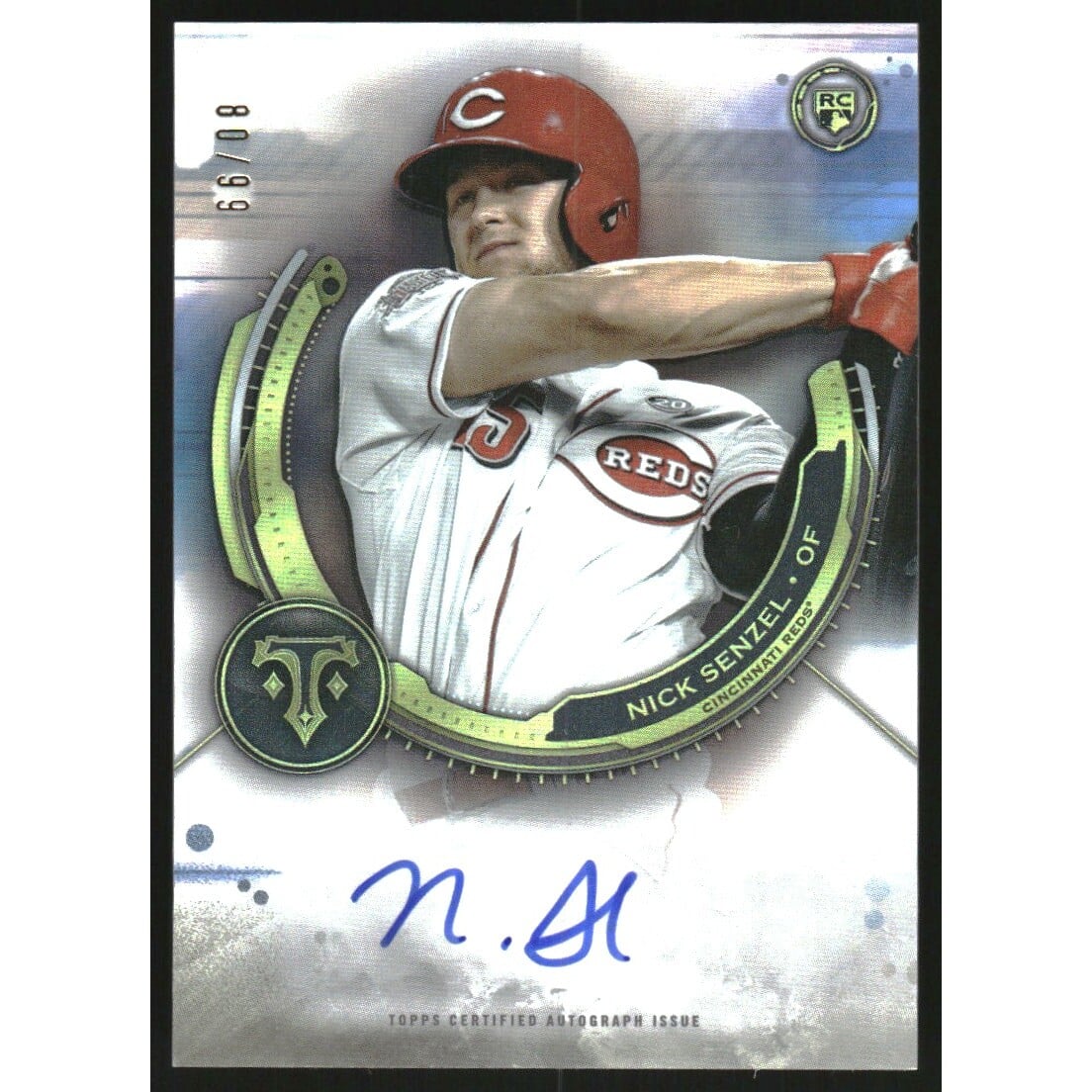 2019 Topps Triple Threads Rookie Autographs #RAUNS Nick Senzel. rookie card picture