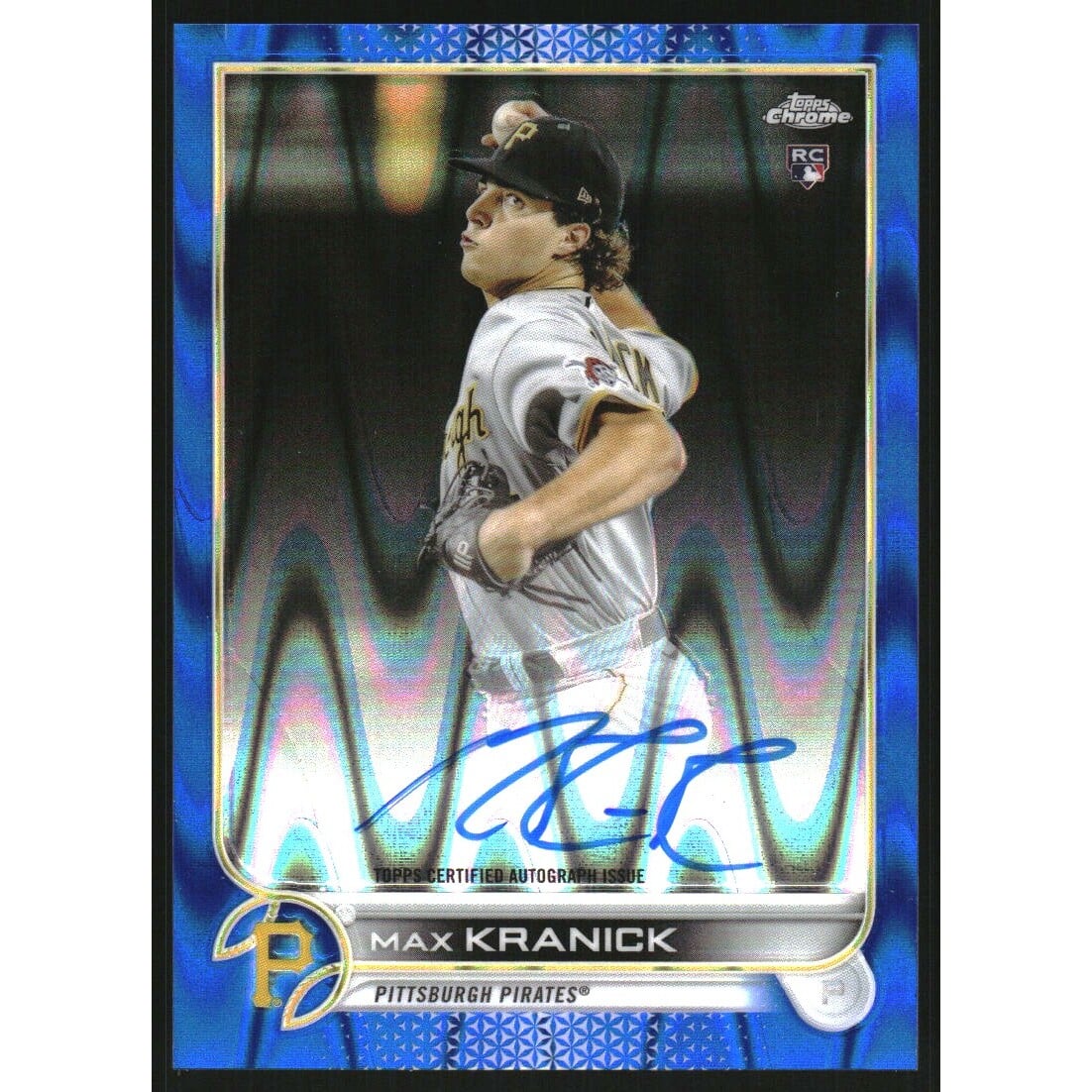 2022 Topps Chrome Rookie Autographs Blue RayWave Refractors #RAMK Max Kranick. rookie card picture
