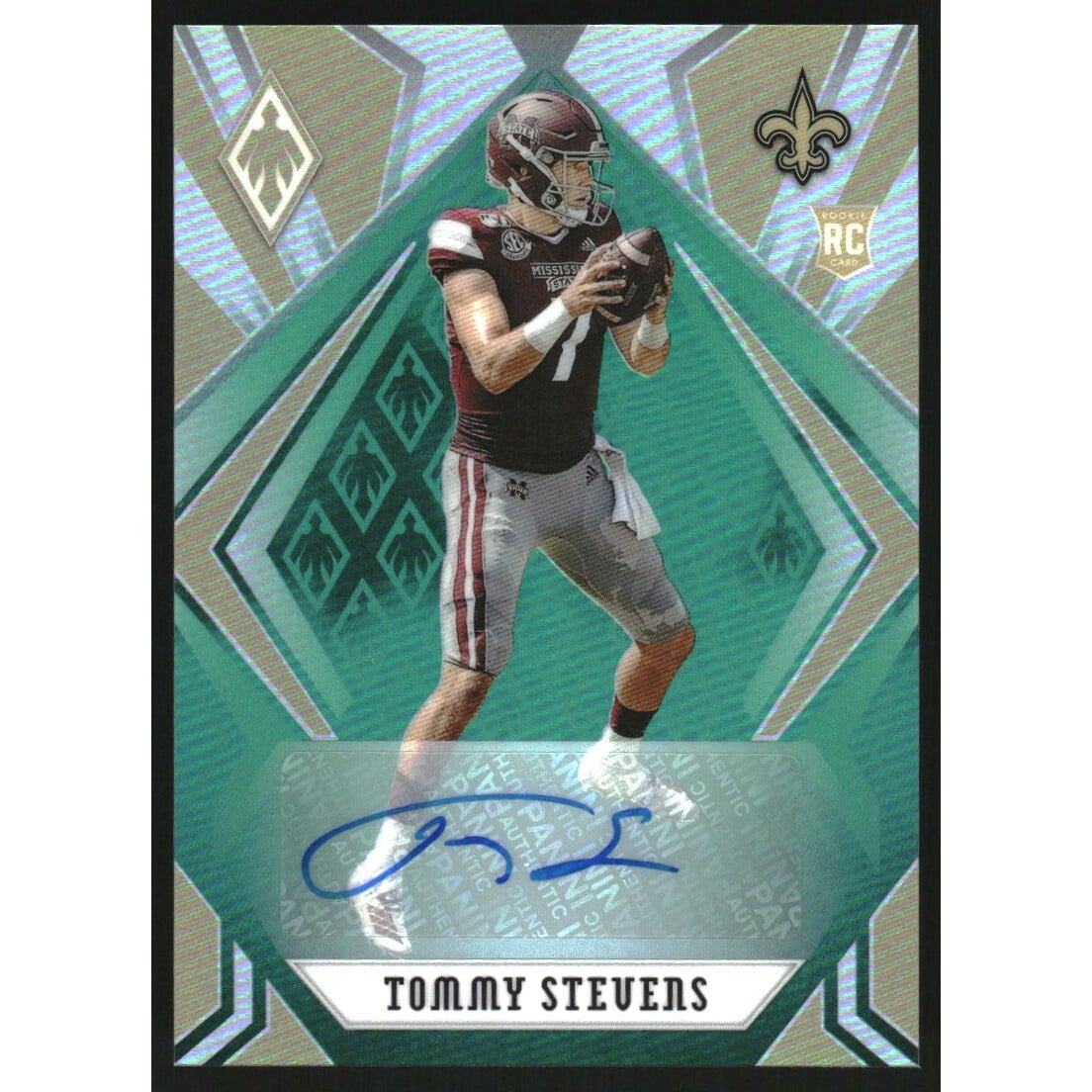 2020 Panini Phoenix Rookie Autographs Green #188 Tommy Stevens. rookie card picture