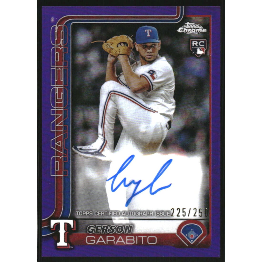 2025 Topps Chrome Rookie Autographs Purple Refractors #RAGGA Gerson Garabito. rookie card picture
