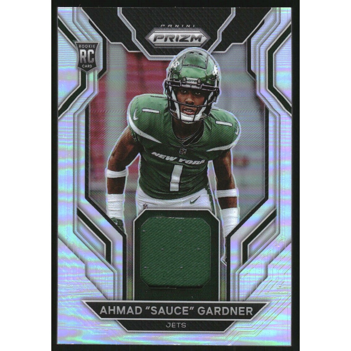 2022 Panini Prizm Rookie Gear #18 Ahmad Gardner. rookie card picture