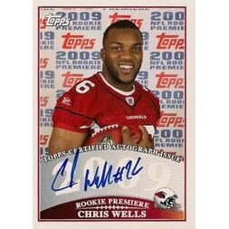 2009 Topps Rookie Premiere Autographs #CW Chris Wells. rookie card picture