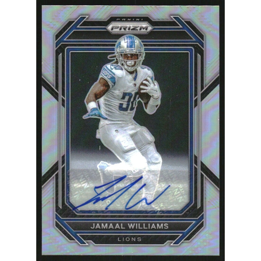 2022 Panini Prizm Autographs Prizms #97 Jamaal Williams. rookie card picture