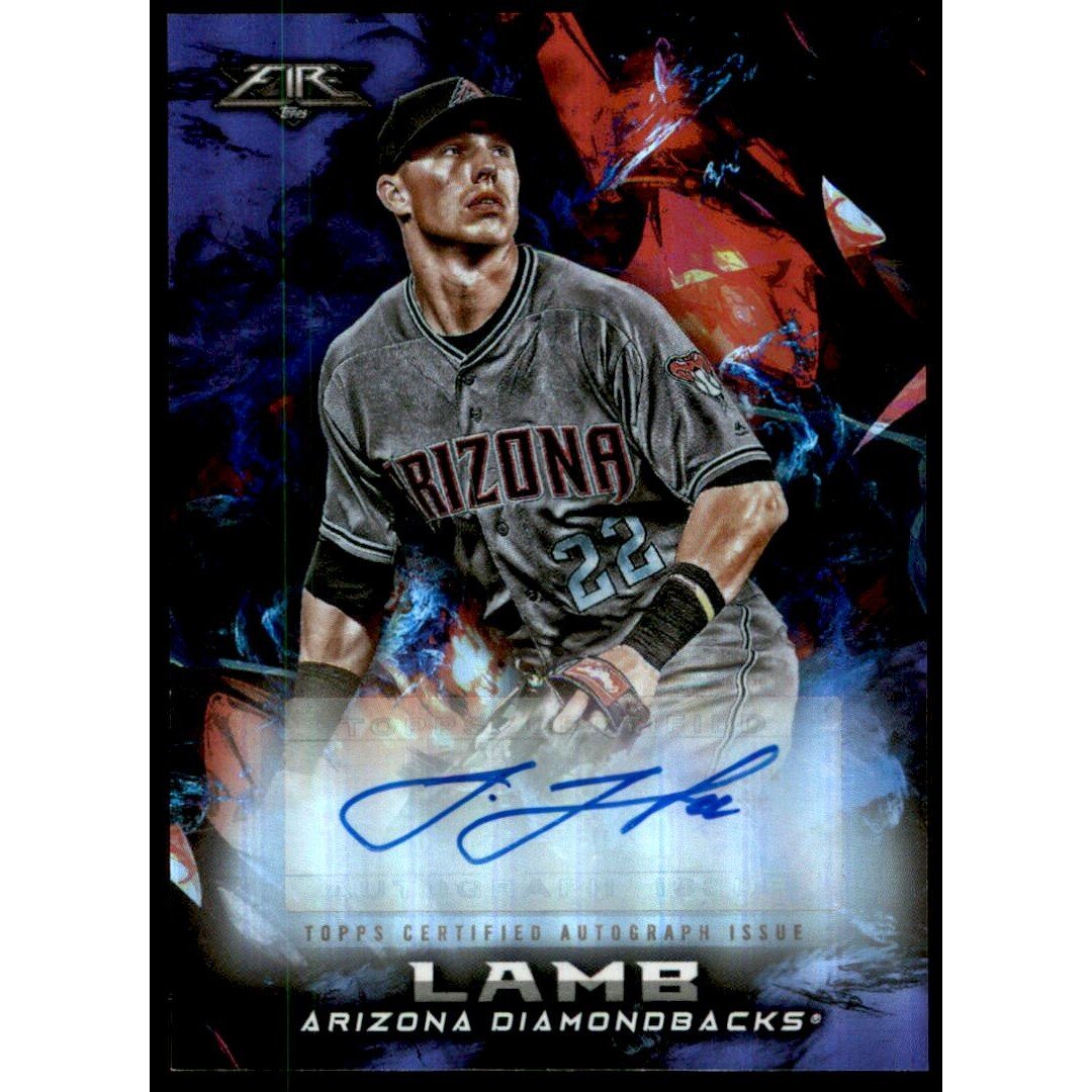 2018 Topps Fire Autographs Purple #FAJL Jake Lamb. rookie card picture