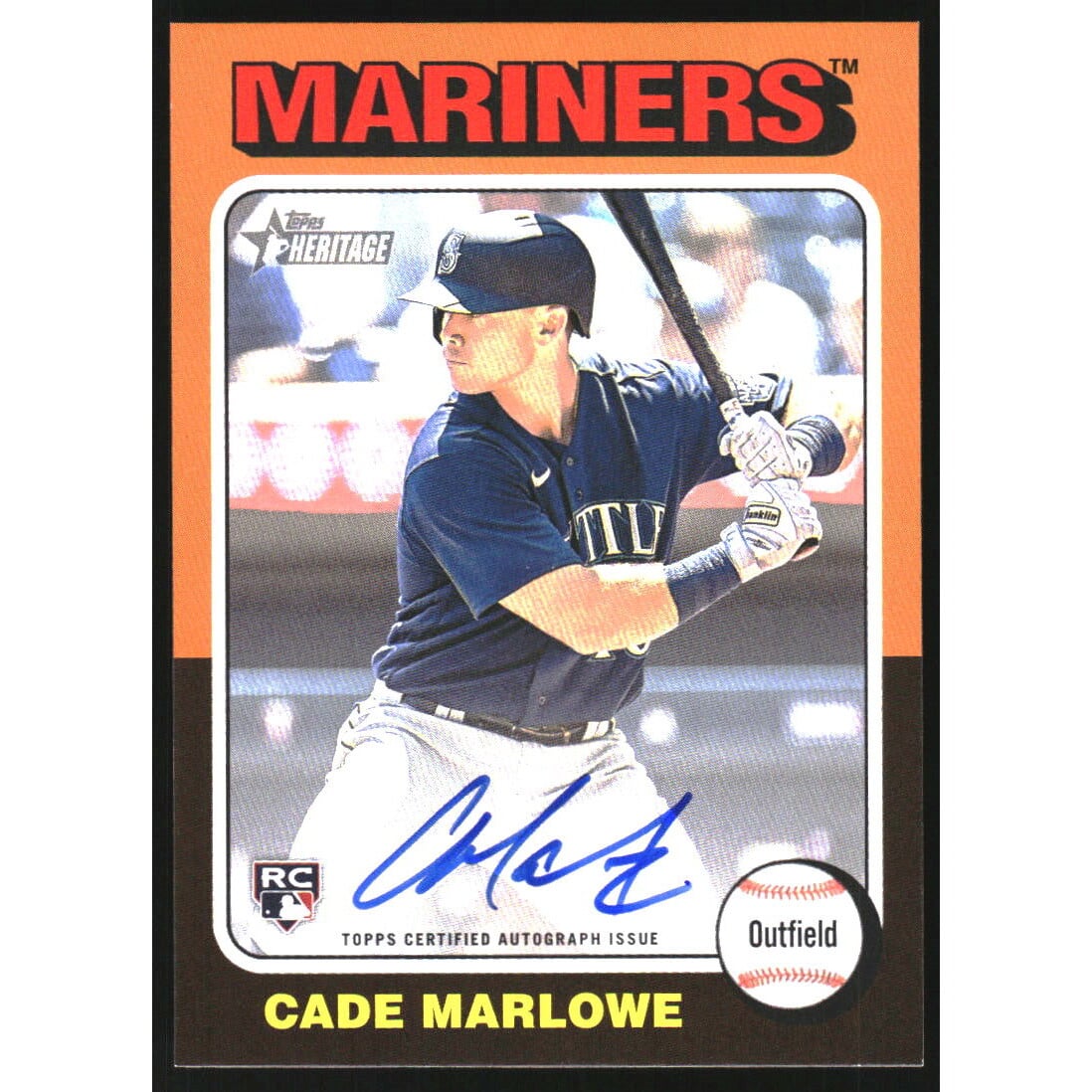 2024 Topps Heritage Real One Autographs #ROACMA Cade Marlowe HN. rookie card picture