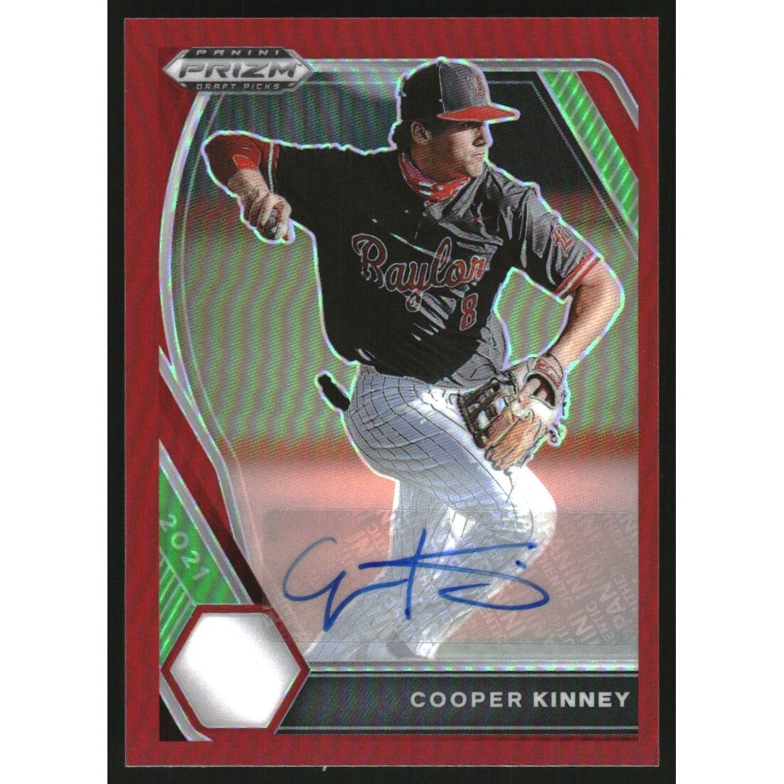2021 Panini Prizm Draft Picks Base Autographs Prizms Red #34 Cooper Kinney/50. rookie card picture