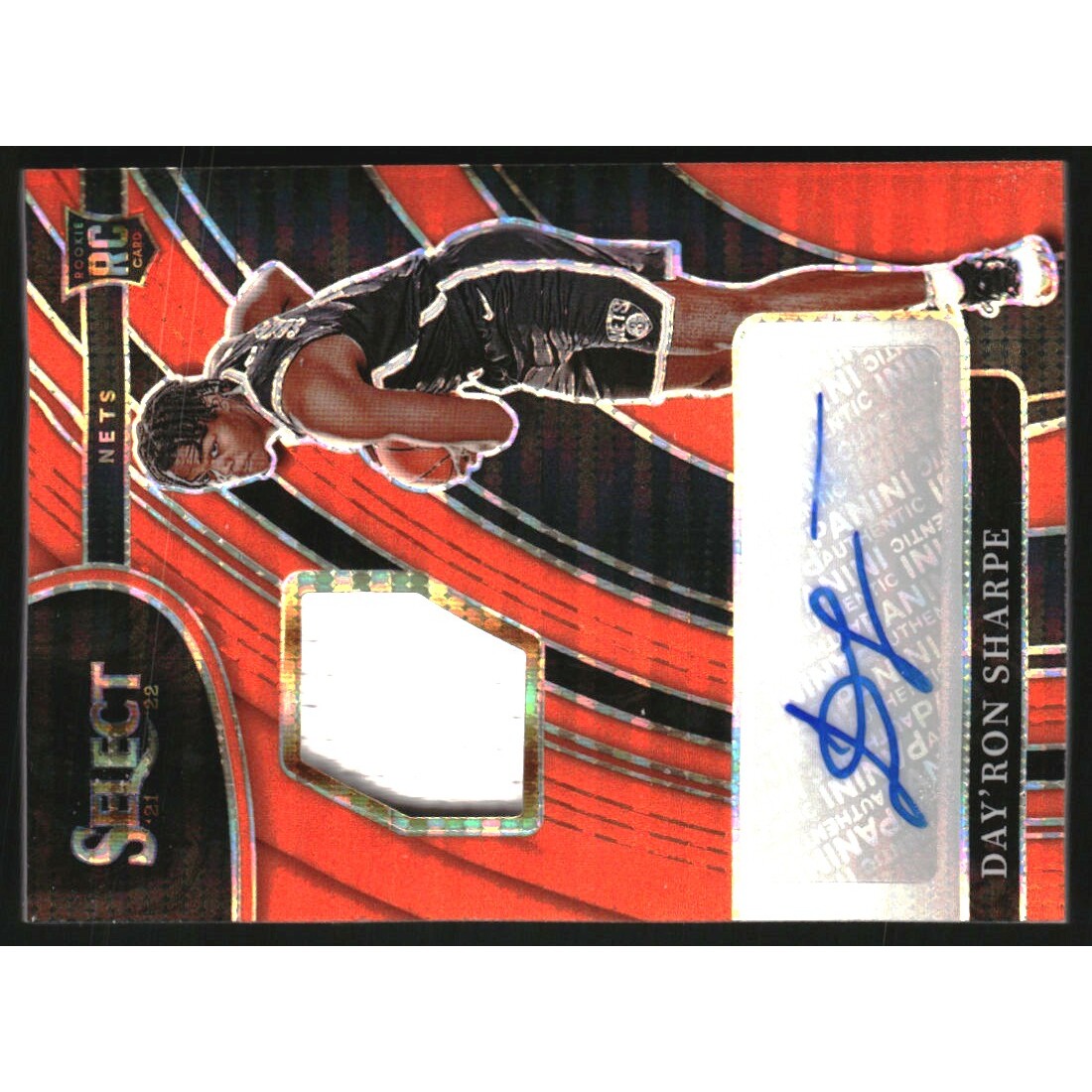 2021-22 Select Rookie Jersey Autographs Prizms Neon Orange Pulsar #6 Day’Ron Sharpe/30 2021-22 Select Rookie Jersey Autographs Prizms Neon Orange Pulsar #6 Day’Ron Sharpe/30