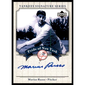 2003 Upper Deck Yankees Signature Pride of New York Autographs #MR Marius Russo