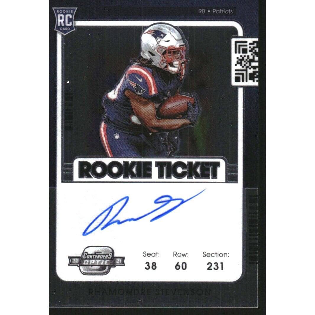 2021 Panini Contenders Optic #133 Rhamondre Stevenson AU. rookie card picture