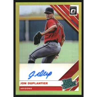 2019 Donruss Optic Rated Prospects Signatures Gold #8 Jon Duplantier