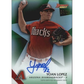 2015 Bowman's Best Best of '15 Autographs Green Refractors #B15YL Yoan Lopez