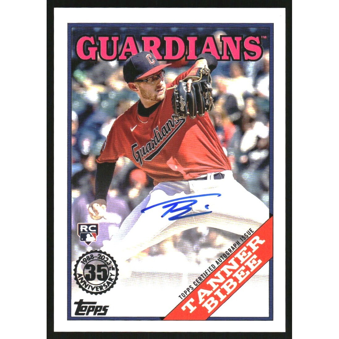 2023 Topps Update '88 Topps Baseball Autographs #88BAUTBI Tanner Bibee. rookie card picture