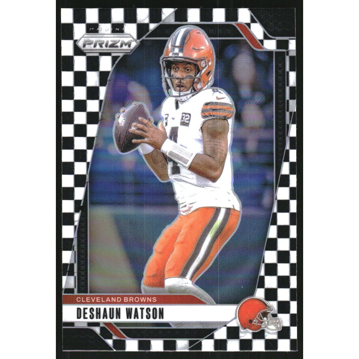 2024 Panini Prizm Prizms Black and White Checker #64 Deshaun Watson. rookie card picture