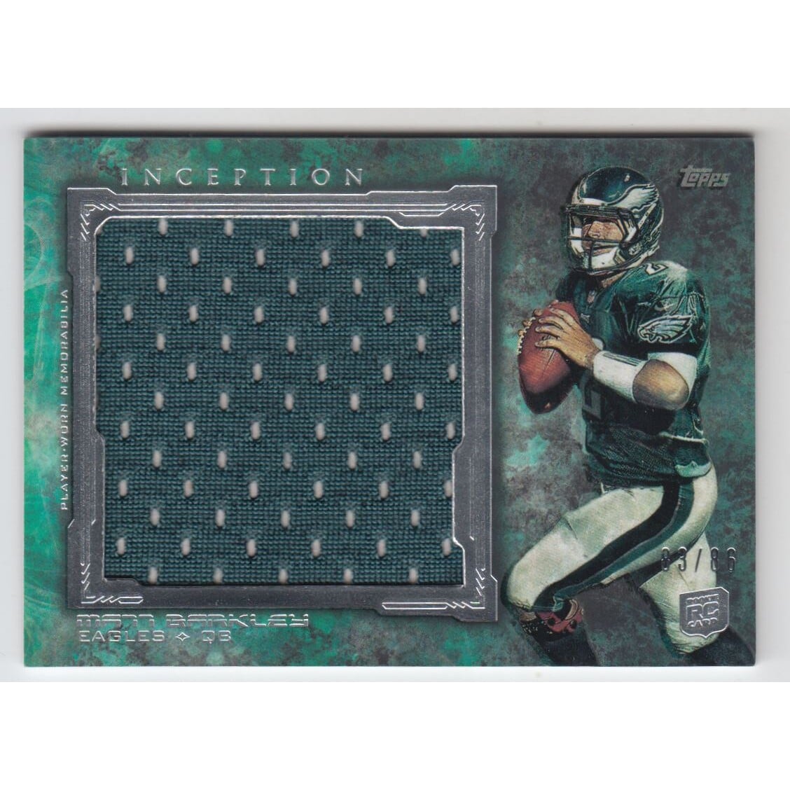 2013 Topps Inception Rookie Relics Jumbo Swatch #RJRMB Matt Barkley. rookie card picture