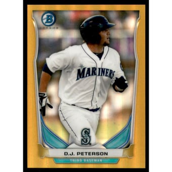 2014 Bowman Chrome Bowman Scout Top 5 Mini Gold Refractors #BMSM2 D.J. Peterson
