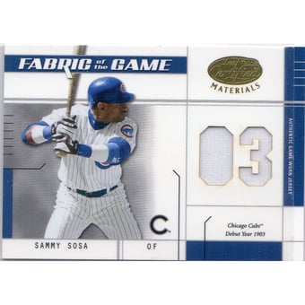 2003 Leaf Certified Materials Fabric of the Game #73DY Sammy Sosa DY/7