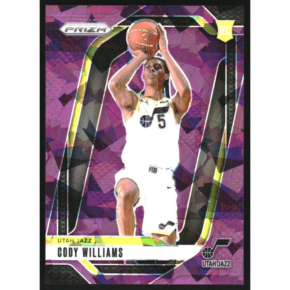 2024-25 Panini Prizm Prizms Purple Ice #232 Cody Williams. rookie card picture