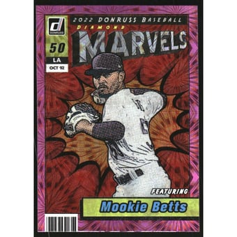 2022 Donruss Marvels Pink Fireworks #3 Mookie Betts
