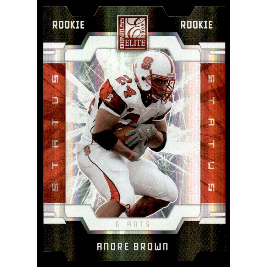 2009 Donruss Elite Status #105 Andre Brown/24. rookie card picture