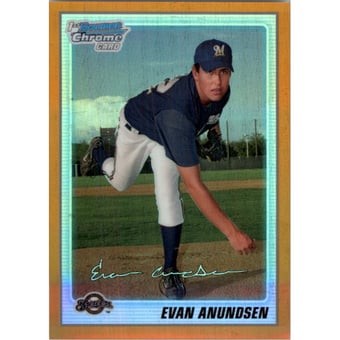 2010 Bowman Chrome Prospects Orange Refractors #BCP67 Evan Anundsen