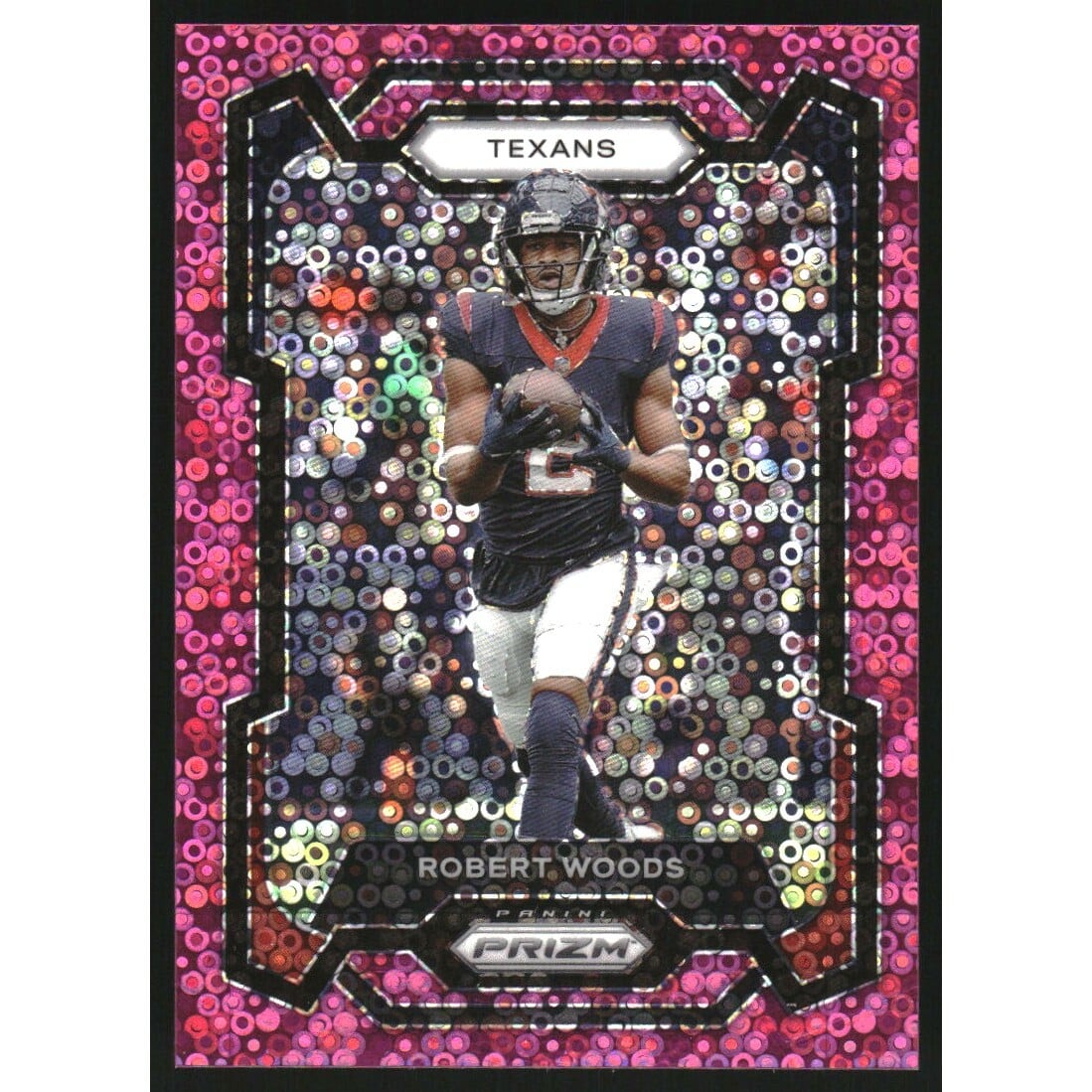2023 Panini Prizm Prizms No Huddle Pink #123 Robert Woods. rookie card picture