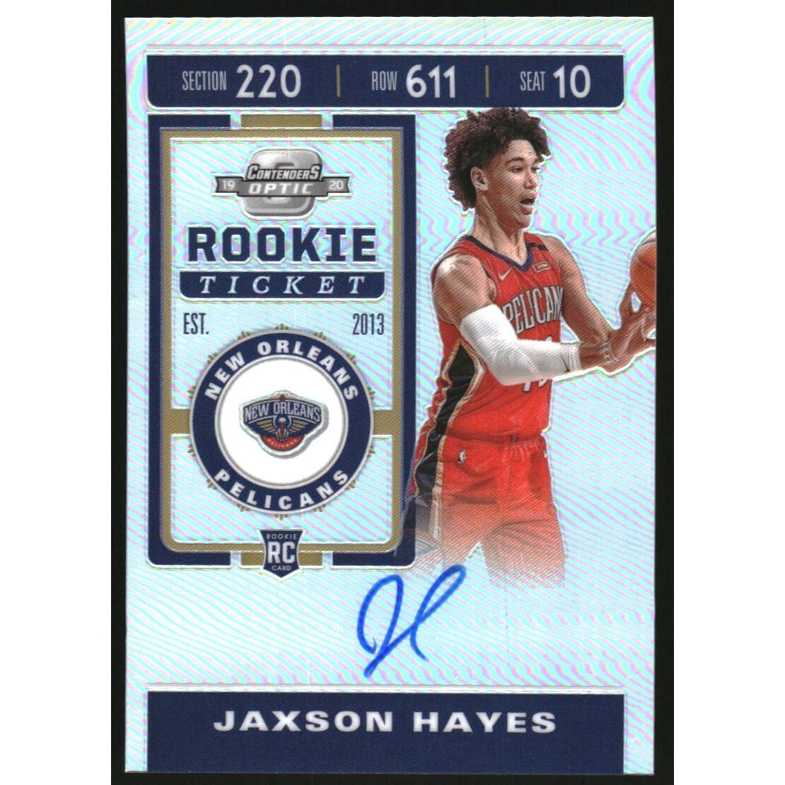 2019-20 Panini Contenders Optic #126 Jaxson Hayes AU RC. rookie card picture