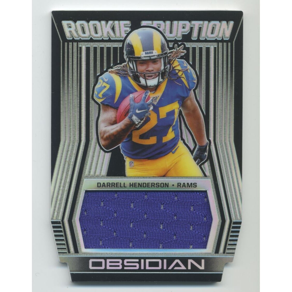2019 Panini Obsidian Rookie Eruption Materials #11 Darrell Henderson. rookie card picture